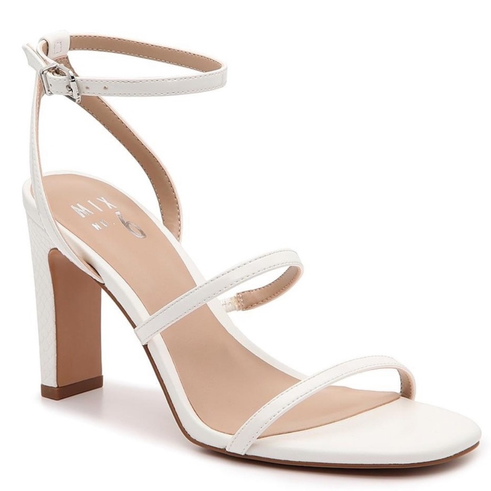 White Mix No. 6 Aliciana Sandal Heels Size 7